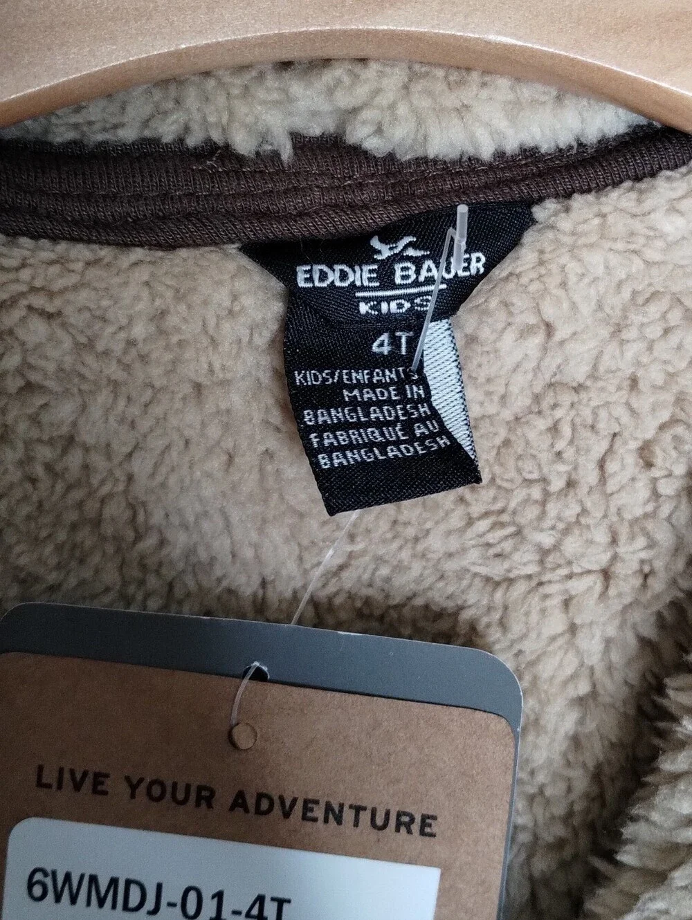 Eddie Bauer Brown Hooded Barn Jacket Sherpa Lined Kids Size 4T